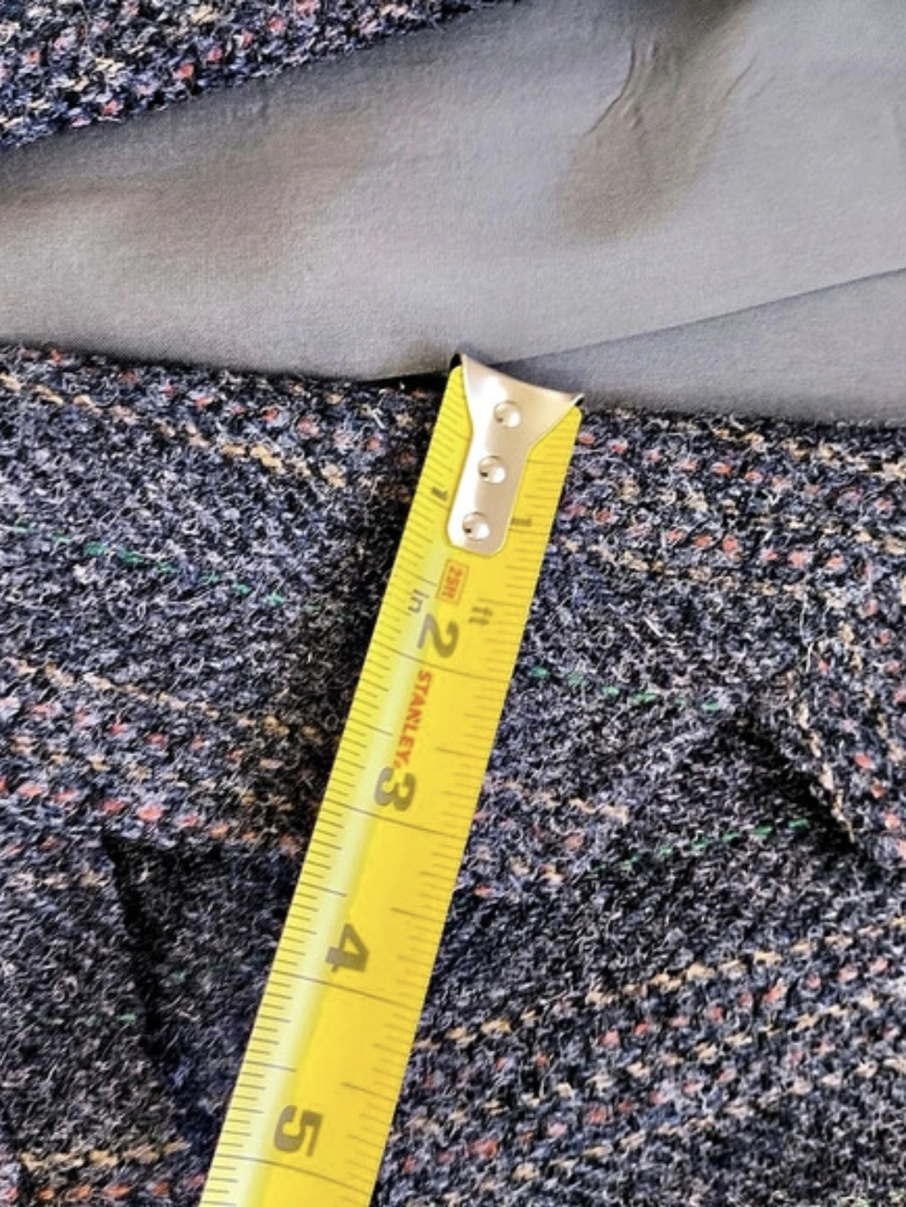 Harris Tweed Wool Sport Coat Striped Herringbone Slate Blue Grey Rust Size 46R - Picture 10 of 16